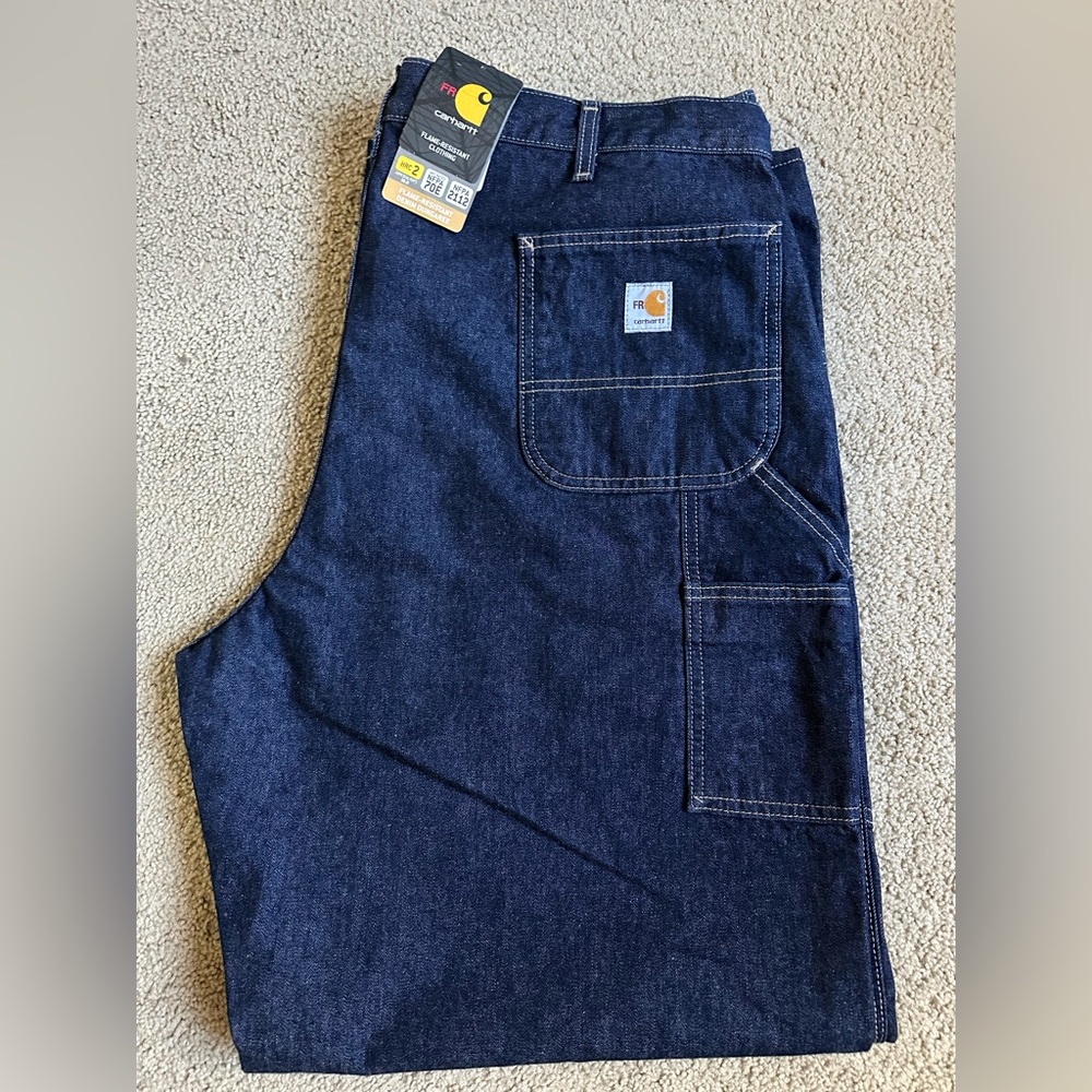 Carhartt FR Carpenter Jeans 44x36 Flame Resistant Work Pants Relaxed Fit Denim